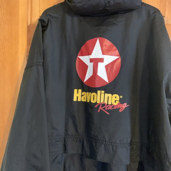 Vintage Swingster Havoline Racing Black Hooded Jacket Size XXL - Picture 2 of 11